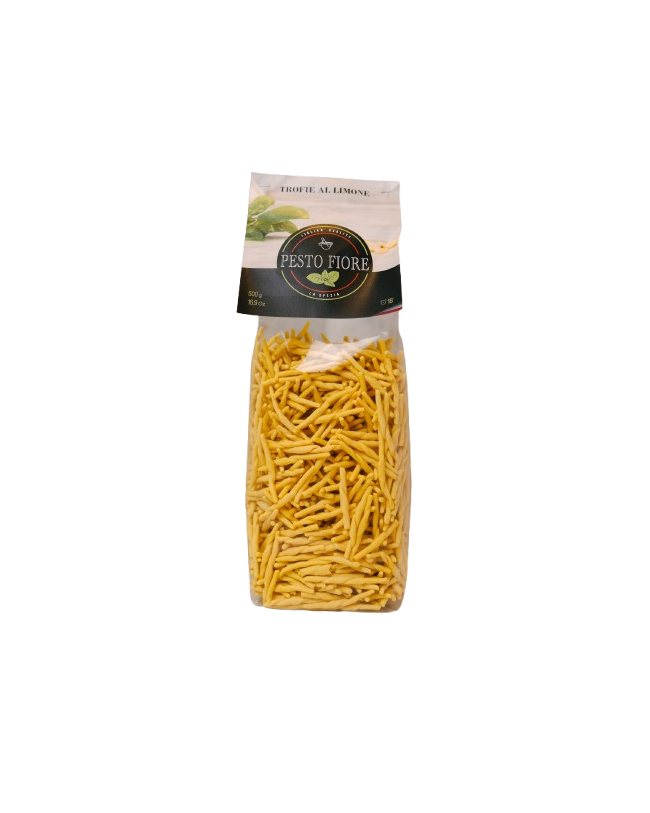 Trofie pasta lemon flavor