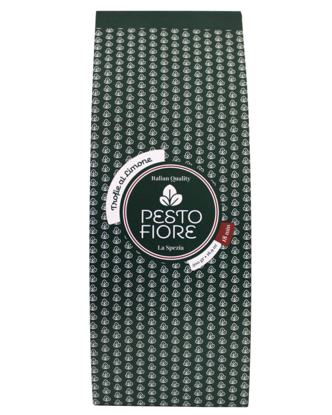 Trofie pasta lemon flavor